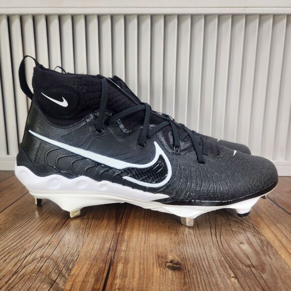 Nike Alpha Huarache NXT Men's 11.5 Black White Metal Baseball Cleats DJ6517-001 - Picture 1 of 9